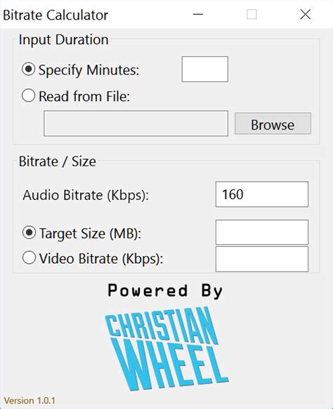 Bitrate Calculator