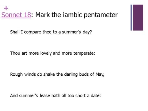 ️ Sonnet 18 Structure Shakespearean Sonnet Basics Iambic Pentameter