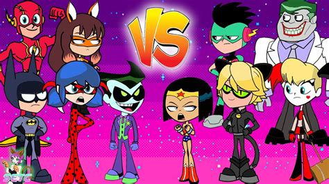 Teen Titans Go Vs Batman The Flash And Friends Cartoon Character Color Swap Setc Youtube