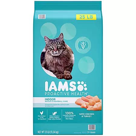 IAMS PROACTIVE HEALTH Adult Indoor Weight & Hairball Care Dry Cat Food ...