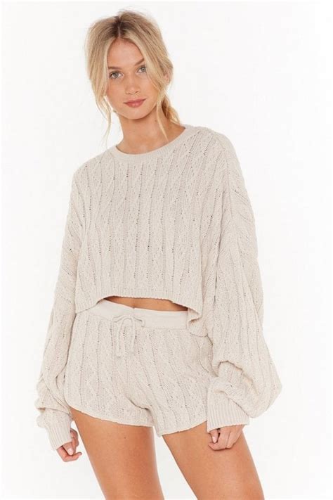 Got Cable Knit Sweater And Shorts Lounge Set Best Nasty Gal Clothes