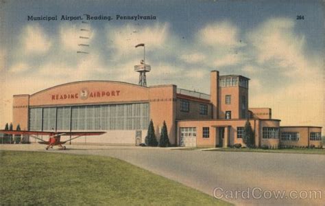 Municipal Airport Reading, PA Postcard