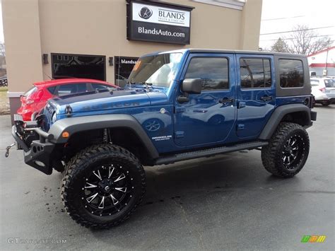 2010 Deep Water Blue Pearl Jeep Wrangler Unlimited Rubicon 4x4