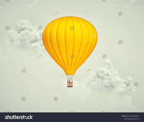 Hot Air Balloon Flying Above Clouds Stock Illustration Shutterstock