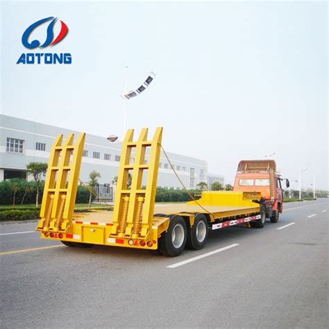 Aotong 2 Axles 40 Tons Low Bed Lowboy Semi Trailer China Low Bed