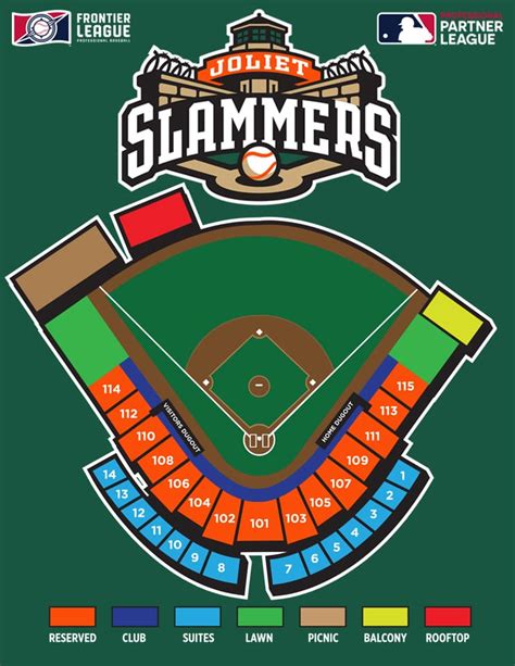 Seating Diagram Joliet Slammers Pro Baseball