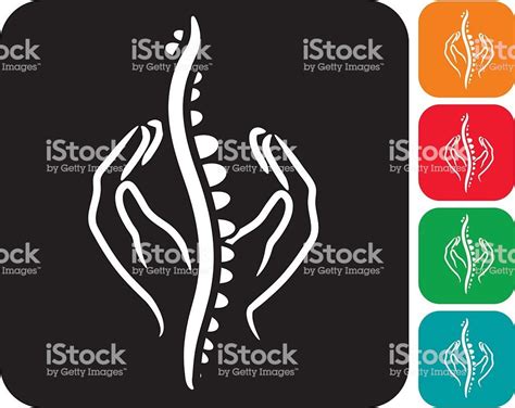 Vector Illustration Of A Chiropractic Symbol Hands Massaging Spine