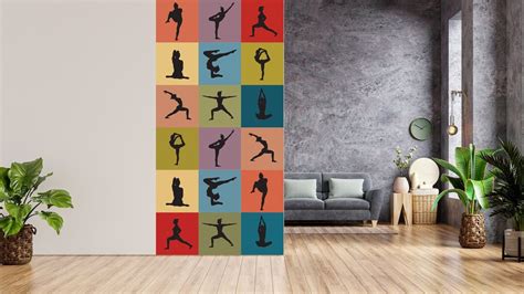 Yoga Wall Art Decal Yoga Poses Wall Sticker Meditation Yoga Mandala