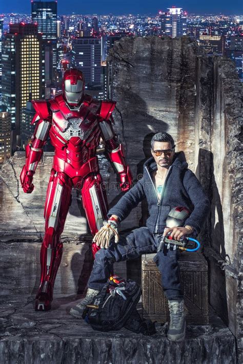 Marvel Iron Man Tony Stark Action Figures Produced By Hot Toys On Display In Khon Kaen