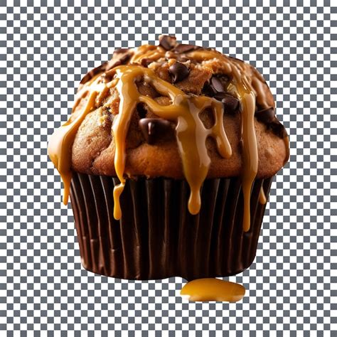 Premium Psd Freshly Baked Peanut Butter Chocolate Muffin Isolated On