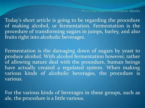 PPT - Precisely how Fermentation Works PowerPoint Presentation, free