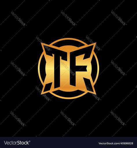 Tf logo letter geometric golden style vector image on VectorStock in ...