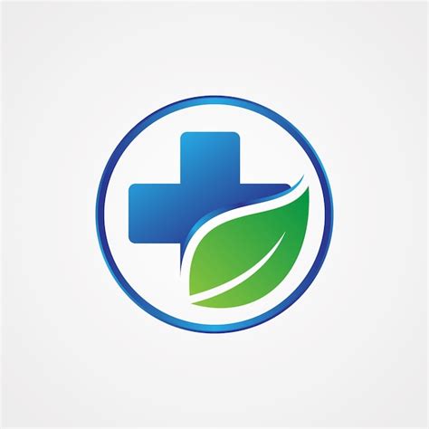 Premium Vector Simple Design For Health Cross Symbol With Leaf