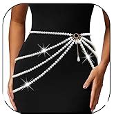 Amazon Nicute Pearl Body Chains Layered Waist Chain Beach Bikini Belly Chain Fashion Rave