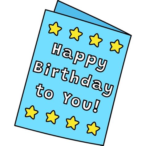 birthday card cartoon colored clipart illustration premium vector