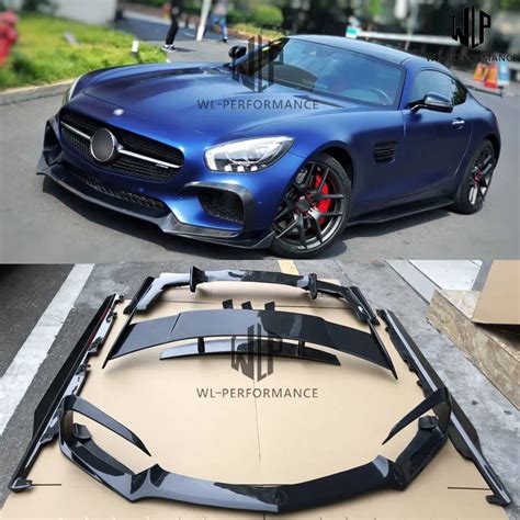 Kit de carrocería de coche estilo Amg Gt r divisor delantero de fibra