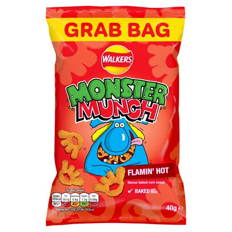 Walkers Monster Munch Flamin Hot Snacks Crisps 40g