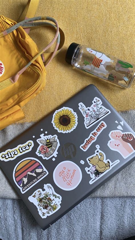 Yellow & Pink Laptop Sticker Aesthetic | Laptop case stickers, Laptop stickers, Laptop decoration