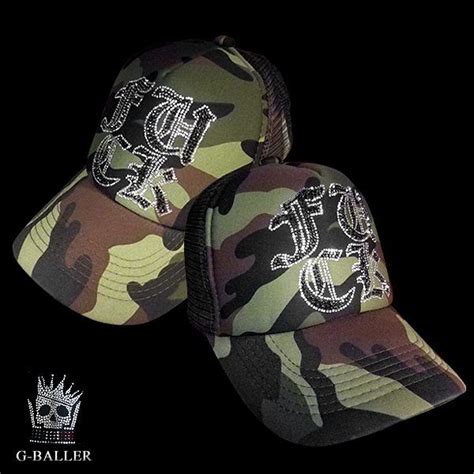 スワロフスキーキャップ FUCK 迷彩 カモフラ スワロキャップ