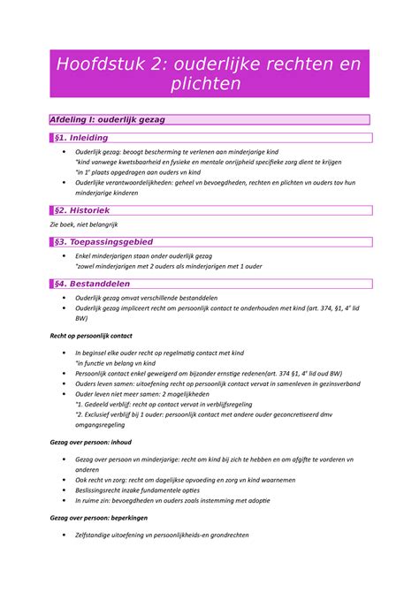 Deel III Minderjarige Kind Hoofdstuk 2 Ouderlijke Rechten En Plichten