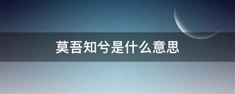 莫吾知兮是什么意思 业百科