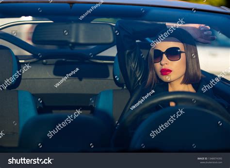 Closeup Shot Amazing Brunette Woman Red Stock Photo 1348974395 Shutterstock