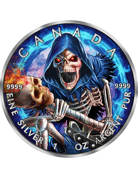 GRIM REAPER Maple Leaf Armageddon VII 1 Oz Silber Münze 5 Ka