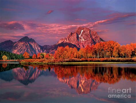 Sunrise Mount Moran Oxbow Bend Grand Tetons Np Photograph by Dave ...