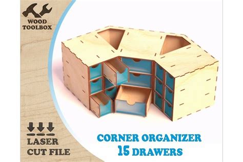 Custom wooden box - 15 Corner Drawers Desk Organizer