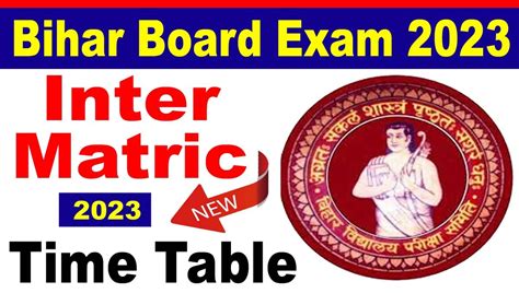 Bihar Board Inter Matric Exam 2023 Time Table Original Online Bihar