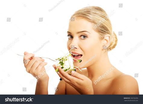 Healthy Nude Woman Eating Cuckooflower Stock Photo Shutterstock