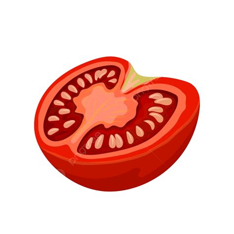 Tomate Cortado Dibujos Animados Vegetal Rojo Png Tomate Rojo Nuevo