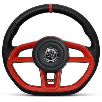 Volante Modelo Golf GTI Vision Vermelho Acionador De Buzina Universal