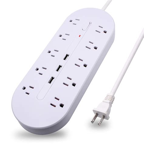 Buy 2 Prong Power Strip Surge Protector1700j Whitepolarized 2 Prong