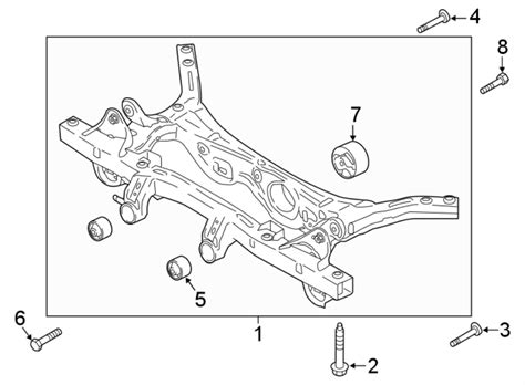 2018 Hyundai Kona Ultimate Sport Utility Suspension Subframe Crossmember Rear Awd