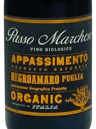 Paololeo Passo Marchese Appassimento Negroamaro Biologico Vivino Us