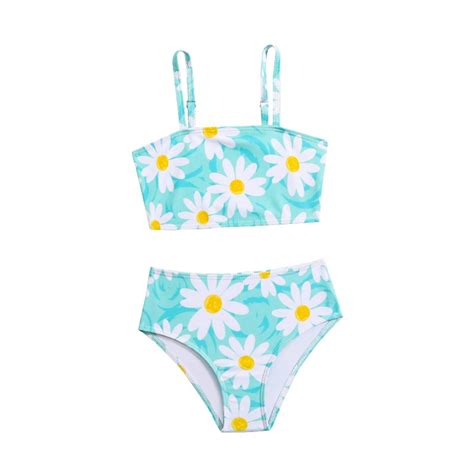 ZTKWD Girls Bikini Swimsuit Ruffle Bathing Suit 2 Piece Sizes 4 12 Walmart