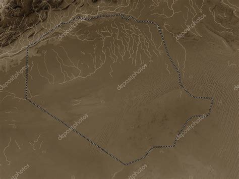 Tindouf provincia de Argelia Mapa de elevación coloreado en tonos