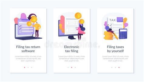 Filing Tax Return Software App Interface Template. Stock Vector ...