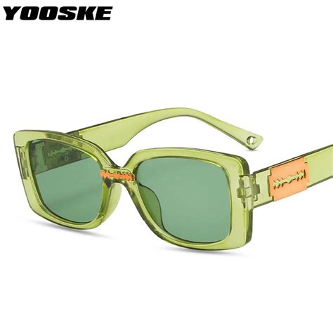 Yooske Brand Square Sungalsses Men Women Fashion Vintage Rectangle Sun