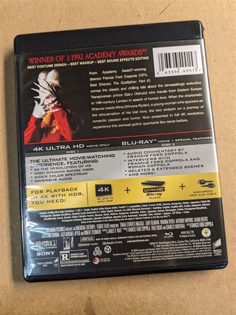 Bram Stoker S Dracula 25th Anniversary 4k Ultra HD Blu Ray 1992