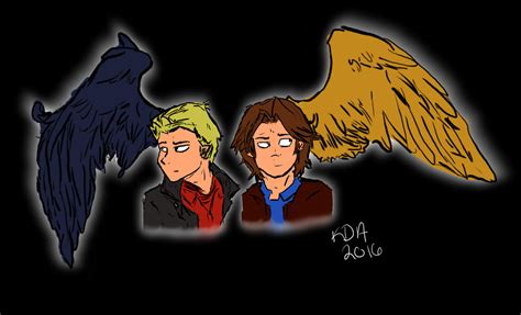 Sam Dean Castiel And Gabriel Fanart By Artbykda On Deviantart