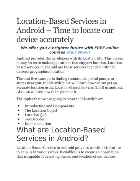 Location Xyz Location Based Services In Android Time To Locate