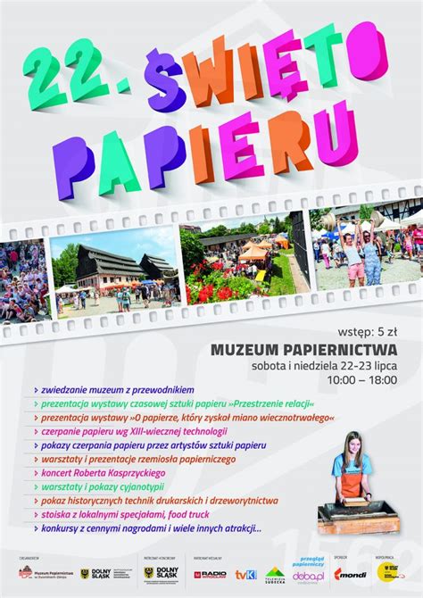 Plakat świeto papieru 2023 Muzeum Papiernictwa w Dusznikach Zdroju