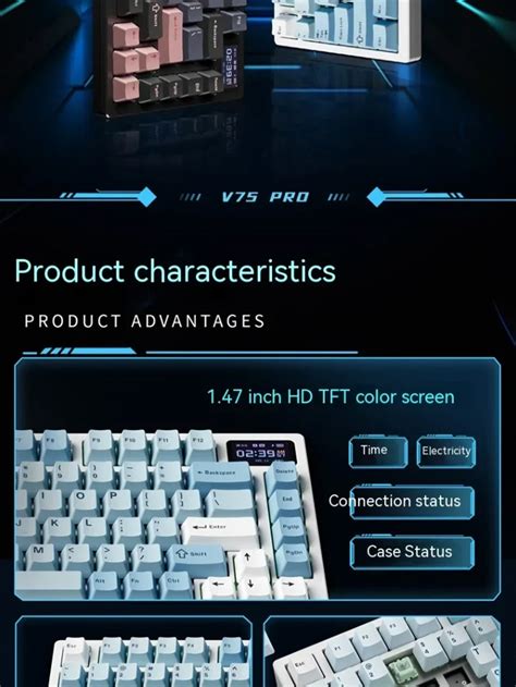 ATK VXE V75PRO Wireless Three Mode Customized Keyboard Full Key Hot Plug RGB Backlight Gasket