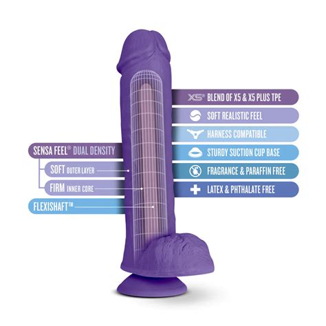 Bold Big John Dildo Au Naturel In W Balls Purple Blush