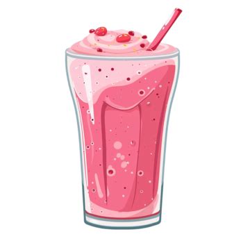 Flat Color Style Cartoon Iced Smoothie Milkshake Shake Straw Png