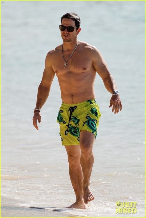 Mark Wahlberg Puts His Buff Shirtless Body On Display In Barbados