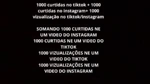 1000 Curtidas Vizualizações Tiktok Instagram Redes Sociais DFG