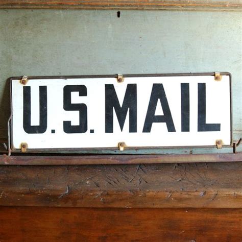 Antique / Vintage US Mail Metal Post Office Advertising Sign Industrial ...